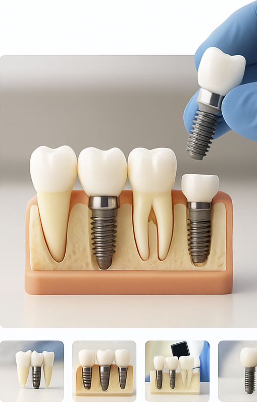 Dental implant consultation with 3D implant components