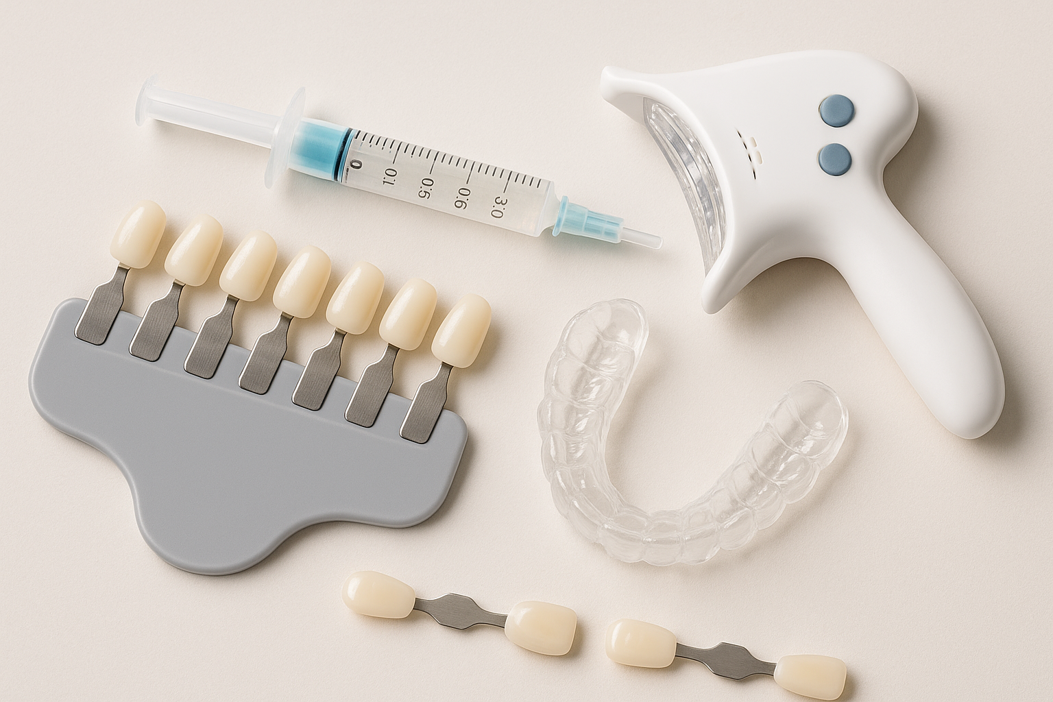 Professional teeth whitening result in a modern dental office