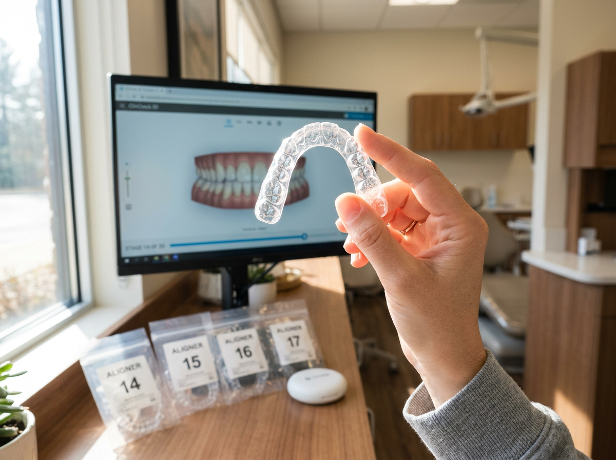 Invisalign clear aligners with digital treatment planning